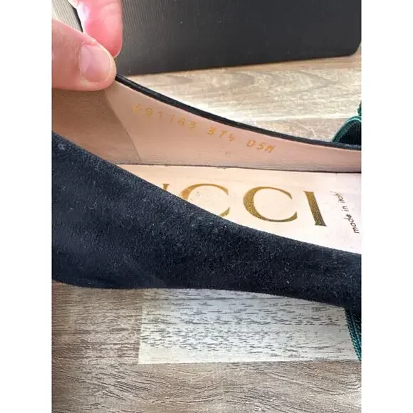 Gucci Sylvie Suede Bow Ballet Flats size 37 - Picture 6 of 9